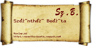 Szánthó Beáta névjegykártya