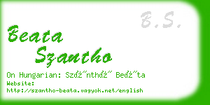 beata szantho business card